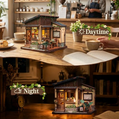 CUTEBEE DIY Miniature House Kit Japanese Coffee Shop Dollhouse