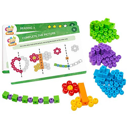 Kids First Math: Lacing Beads Math Kit w/Activity Cards | Develop Skills in Counting, Sorting, Sequencing, Pattern Recognition | Visual Hands-on Math for at-Home or Classroom Learning, Ages 3+