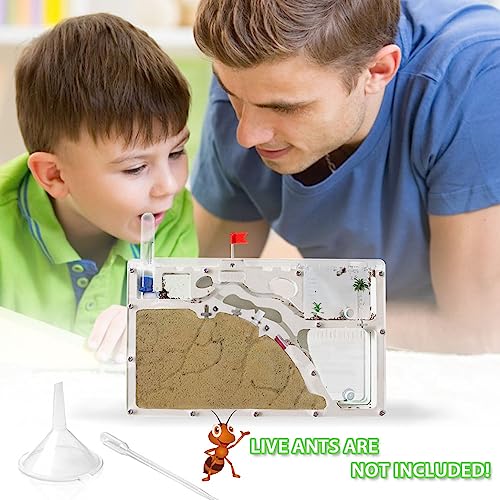 ELNMLHT Ant Farm Castle, Ant Farms with Yellow Sand and Tool Kit, Ant Colony Observation Kit, Ant Viewing Habitat Science Kit, Educational & Learning Science Kit for Kids, Adults, Student - color: Ant Farm a