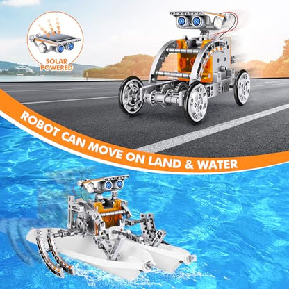 STEM 13-in-1 Education Solar Power Robots Toys for Boys Age 8+ - color: Silver