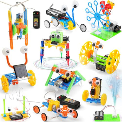 11 Set STEM Science Kits, Robotics Activities Projects Experiments for Kids, Build a Robot Kit for Girls, DIY Crafts for Boys 7+ Year Old, Engineering Toys Electronic Gifts for 6-12 yr