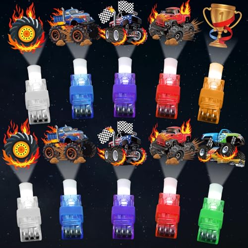 CHUNNIN 36 Pcs Monster Truck LED Finger Lights Glow in Dark Party Favors - style: Monster Truck