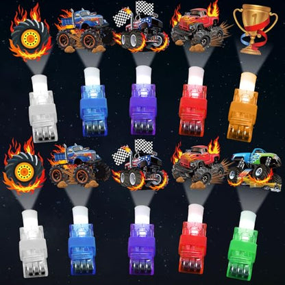 CHUNNIN 36 Pcs Monster Truck LED Finger Lights Glow in Dark Party Favors - style: Monster Truck