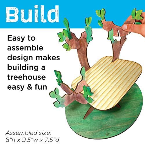 Creativity for Kids Build and Grow Tree House Craft Kit - Treehouse Playset Toy for Boys and Girls, Classic Toys for Kids (Ages 6+)