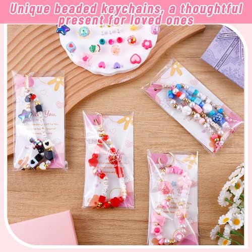 Wurosi Acrylic 865PCS Beaded Keychain Making Kit,DIY Bag Charm Kit - color: 865 Pcs Colorful Bead Kit