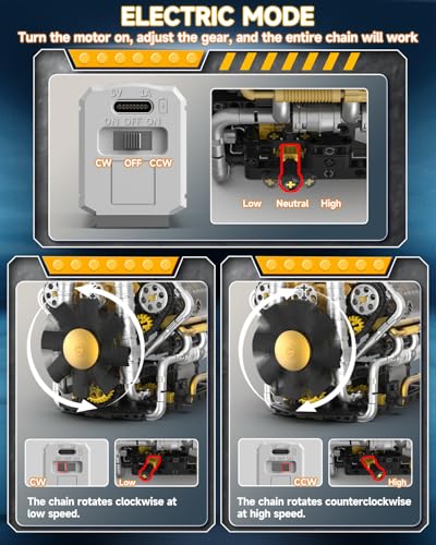 Karei V8 Engine Building Set 1065 PCS- Manual & Electric Dual Working Modes
