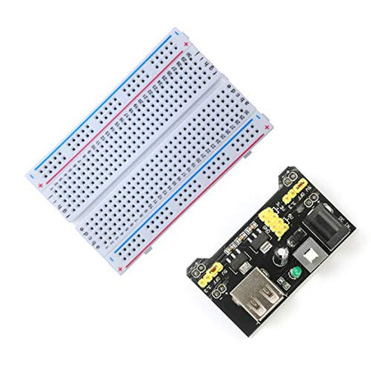 458 Electronic Starter Fun Kit for Arduino Raspberry Pi | Basic Electronics Components Starter Kit | Power Supply Module, Jumper Wire, Great Range of Resistors, Breadboard 400 Tie-Point