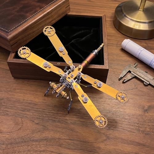 3D Metal Puzzles Model Kits for Adults - Build Dragonfly Hobby Kits for Men - Arts and Crafts Cool Things for Father Gifts for Birthday Ideas (Mechanical Dragonfly C) - style: Mechanical Dragonfly C