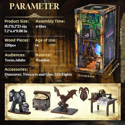 CCCDF Blade and Magic Book Nook Kit, DIY Miniature Dollhouse Kit with LED - color: Blade and Magic