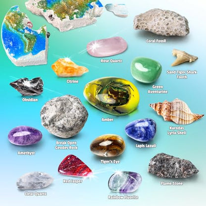 UNGLINGA Gemstones Excavate Gem Rock Dig Kit for Kids Boys Girls Gift Idea