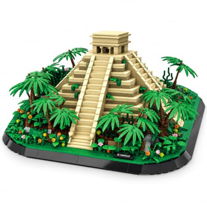 1346Pcs El Castillo Pyramids Mexico Building Set World Landmark Architecture Model Collectible Toy for Kids and Adults - color: El Castillo
