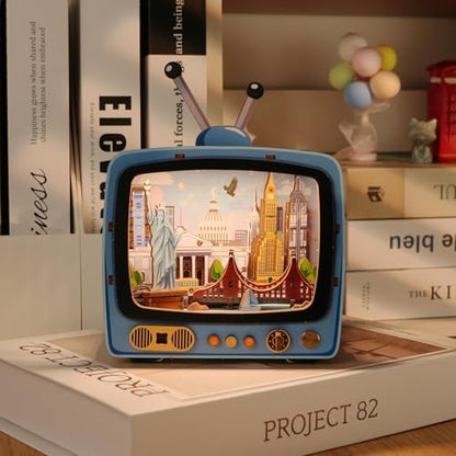 Shuttle to New York 3D Wooden Puzzle with LED Lights, DIY Model Craft Kit for Adults & Kids, Creative Building Set and Unique Home Decor Gift - style: Shuttle to New York