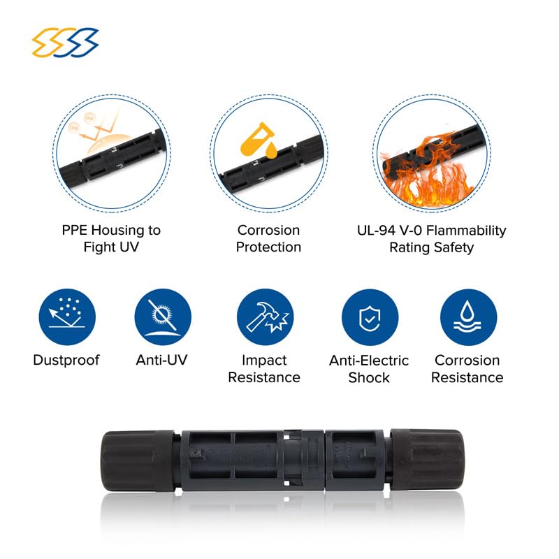 Solar Connectors Kit, 1500V - Waterproof IP68, High Conductivity for 10-14AWG Wires, Includes Spanners - Inspected & Kitted in The USA (18 Pairs - 36 Pcs) - style: 18 Pairs - 36 Pcs