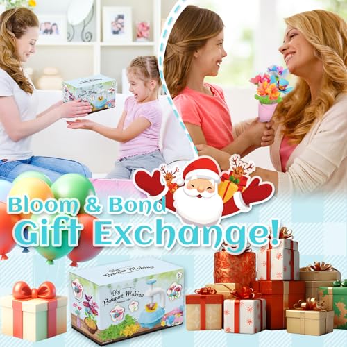 Kufanda Arts and Crafts for Kids 4-6, Toddler & Creative Fabric Flower Bouquets Toys for 4-8 Year Old Kids, for Granddaughters & Craft Lovers, Educational Fun DIY Activity Set - color: Blue