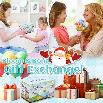 Kufanda Arts and Crafts for Kids 4-6, Toddler & Creative Fabric Flower Bouquets Toys for 4-8 Year Old Kids, for Granddaughters & Craft Lovers, Educational Fun DIY Activity Set - color: Blue