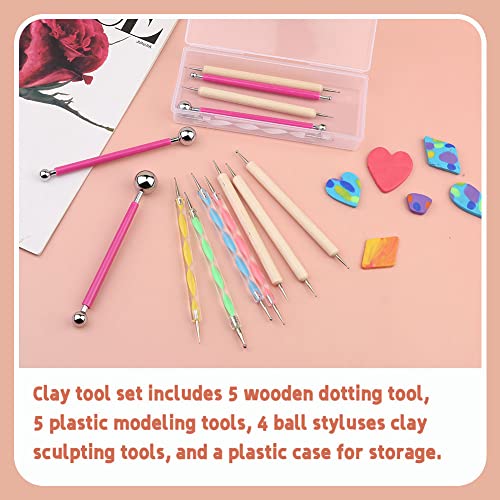 LOKUNN 14 PCS Dotting Tools Ball Styluses Dotting Tools for Painting - size: 14 PCS PINK