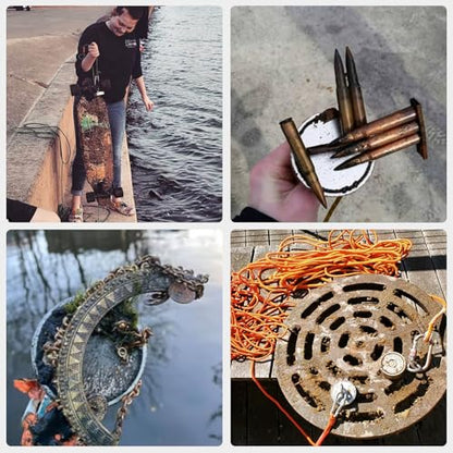 MUTUACTOR Magnet Fishing Kit,Φ2.36''Heavy Duty Neodymium N52 Magnet with 20m(64 Foot) Durable Rope,500lbs Pulling Force Permanent Strong Rare Earth Magnets for Lifting Objects Hunting Lost Treasures - style: 500lb Magnet--Φ 2.36"