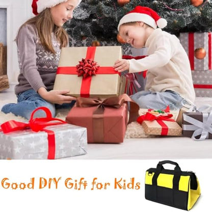Kids Real Tools Set,Children's Tool Set, Kids Construction Tool Kits DIY Toy with Real Hand Tools, Beginner Woodworking Tools, Kids Tool Bag & Hammer & Hand Saw, Learning Gift for Boys Girls