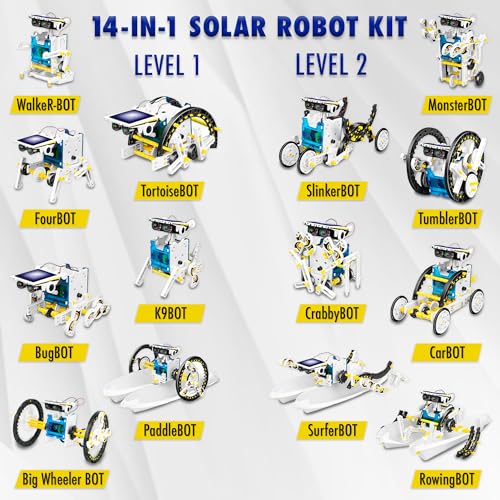 TEACH TECH SolarBot.14 STEM Solar Robot Building Kit, Ages 10+