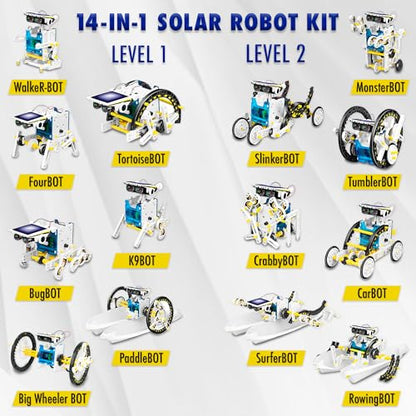 TEACH TECH SolarBot.14 STEM Solar Robot Building Kit, Ages 10+