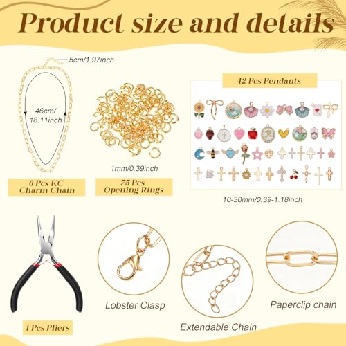 124 Pcs Bible Chain Making Kit Bible Charms, Fancy - style: Fancy