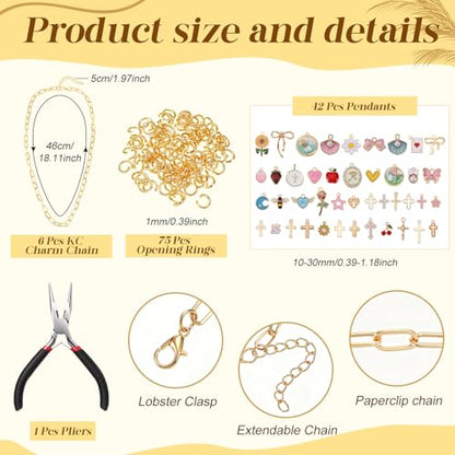 124 Pcs Bible Chain Making Kit Bible Charms, Fancy - style: Fancy