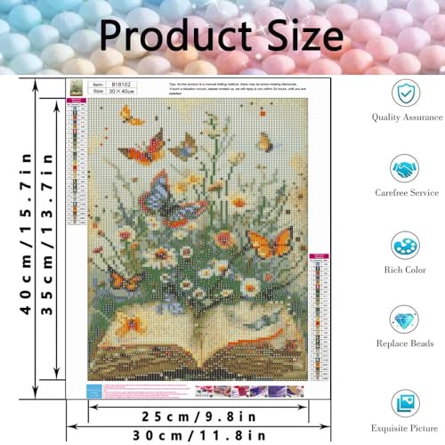 Diamond Art Kits for Adults,Wildflower Butterflie Diamond Painting Kits - color: Wildflower Butterfly Book-1