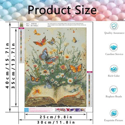 Diamond Art Kits for Adults,Wildflower Butterflie Diamond Painting Kits - color: Wildflower Butterfly Book-1