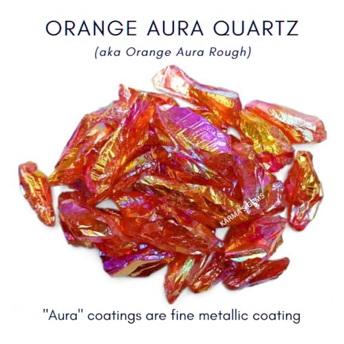 Crystals, Rocks, Jade, Crystals and Healing Stones, Witchcraft Supplies, Healing Crystals, Stones, Healing Stones, Rock Collection, Agate, Raw Stones (Orange Aura Quartz, 2 Pcs) - color: Orange Aura Quartz