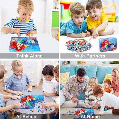LELEMON Pretty Puzzles for Kids Ages 4-6,100 Piece Puzzles for Kids Ages 4-8,Educational Jigsaw Puzzles in a Metal Box,Childrens 100 Piece Puzzle Games Puzzle Toys for Girls and Boys - color: 100pcs Pretty Girl