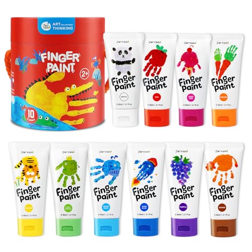 Jar Melo Washable Finger Paints for Toddlers, 10 Colors - style: 10 Colors