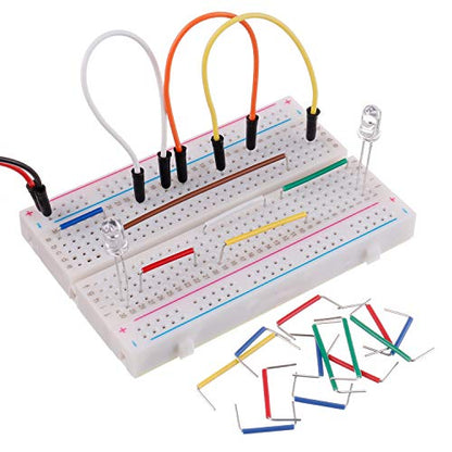 BOJACK 3 Values 130 Pcs Solderless Breadboard 4 Pcs 830 Tie Points & 400 Tie Points & 126 Pcs Flexible Breadboard Jumper Wires - size: Large