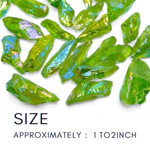 Crystals, Rocks, Jade, Crystals and Healing Stones, Witchcraft Supplies, Healing Crystals, Stones, Healing Stones, Rock Collection, Agate, Raw Stones (Light Green Aura Quartz, 2 Pcs) - color: Light Green Aura Quartz