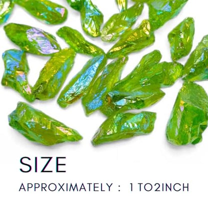 Crystals, Rocks, Jade, Crystals and Healing Stones, Witchcraft Supplies, Healing Crystals, Stones, Healing Stones, Rock Collection, Agate, Raw Stones (Light Green Aura Quartz, 2 Pcs) - color: Light Green Aura Quartz