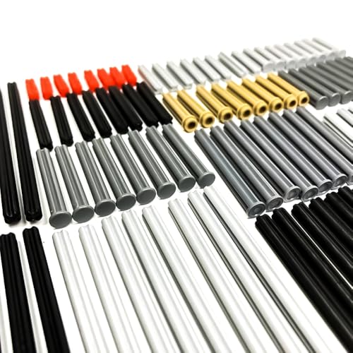 120 Pieces Axle Rods Assortment Pack, Axle Connectors Building Blocks Accessories for Building with 15 Size, Compatible with legoes Parts and Pieces