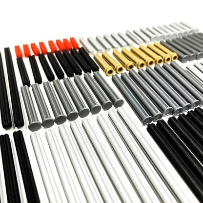 120 Pieces Axle Rods Assortment Pack, Axle Connectors Building Blocks Accessories for Building with 15 Size, Compatible with legoes Parts and Pieces