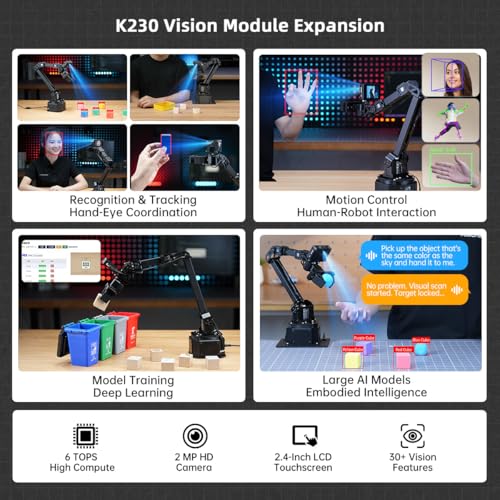 Hiwonder AI Robotic Arm Kit Imitation Learning VLA Model Development Embodied AI Open Source 6-Axis Full Metal Programming Robot Arm with Magnetic Encoder Bus Servos & Tutorials, NexArm Standard Kit