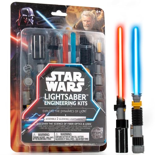 STAR WARS Construct Your Own Lightsabers, Build 2 Lightsabers for Kids, OBI Wan Kenobi Lightsaber & Darth Vader Lightsaber, 6 Year Old Boy Gifts, Toys - color: Lightsabers Building Kit