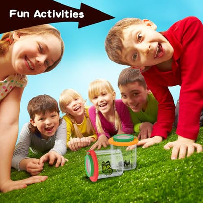 Coopay 12 Pcs Insect Bug Viewer for Kids - Bug Jars, Critter Insect Cage, Bug Container, Bug Catcher, Magnifying Insect Box for Children, Kids Science Nature Exploration Collecting Kit - style: 12 Pack Set