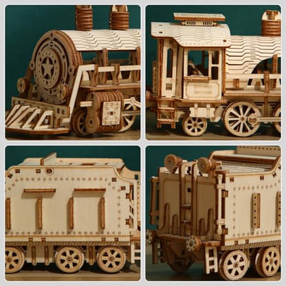 3D Wooden Puzzle for Adults, DIY Train Model Kit