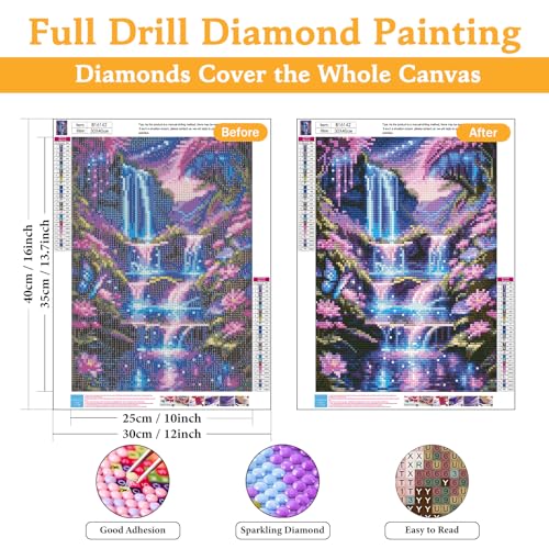 Diamond Art Kits for Adults & Beginners, Waterfall Diamond Painting Kit - color: HMDPUS-25412