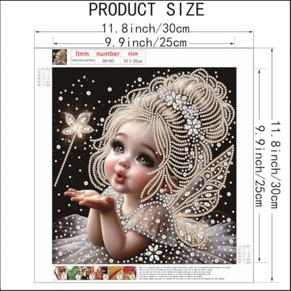 Fairies Diamond Art Kits for Adults,5D Special Shape Painting 12 × 12 inch - color: SH180