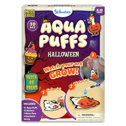 Skillmatics Halloween Aqua Puffs – 3D Art Kit, Paint By Number Kit - color: Halloween