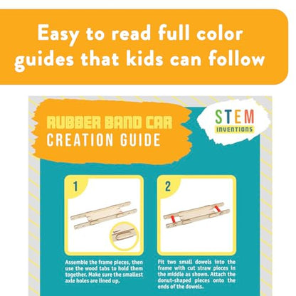 STEM Kit – 3 DIY Car Projects: Mousetrap, Solar and Rubber Band, Ages 8+