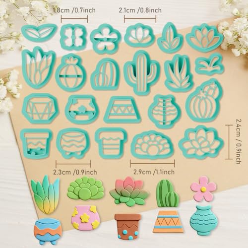 ORIGACH 22 PCS Potted Plants Polymer Clay Cutters Set - style: Potted Plants