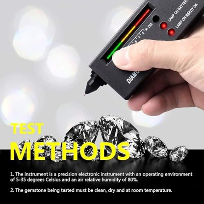 Diamond Tester Pen, High Accuracy Jewelry Diamond Tester＋200g/0.01g Mini Jewelry Scale＋60X Mini LED Magnifying, Professional Diamond Selector for Novice and Expert, Thermal Conductivity Meter - color: Diamond Tester+ Magnifier