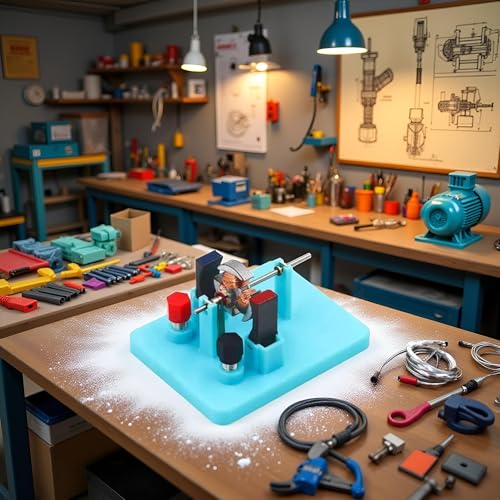 1Pc Blue DIY DC Simple Electrical Motor Assemble KIT,Small in Size and Light in Weight,STEM Science Lab Educational Physics Learning Experiment Ornaments for Electrical Motor,Learning and Education