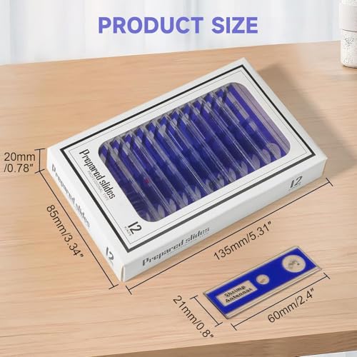 Jiusion 48Pcs Prepared Microscope Slides Specimen Set for Stereo Microscope - size: 48Pcs