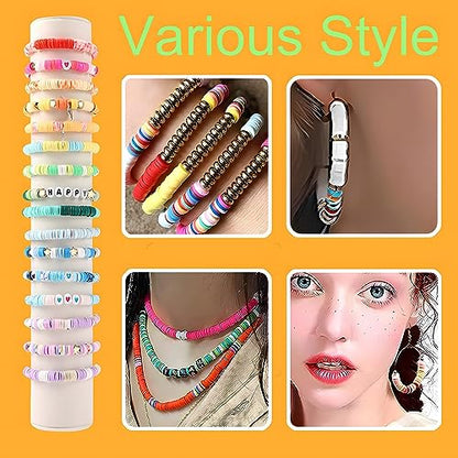 YMSDZHL 7100PCS 48 Color Polymer Clay Beads Friendship Bracelet Making Kit - size: 7100+PCS
