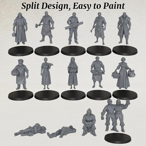 AUSPDICE Fantasy NPC Figurine Set for Dungeons and Dragons & TTRPG - color: Af1104 R Market Npc